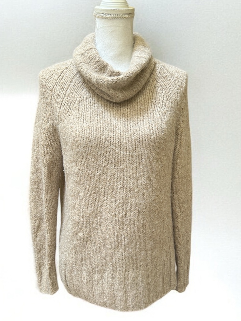 Babatton The Group Beige Wool Alpaca Chunky Knit Turtleneck  Aritizea Sweater XS